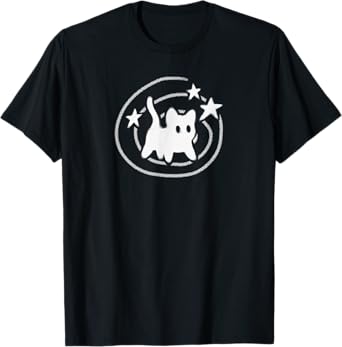 Y2K 90s Scary Tomcat Cat is Scared under Starry Tail T-Shirt