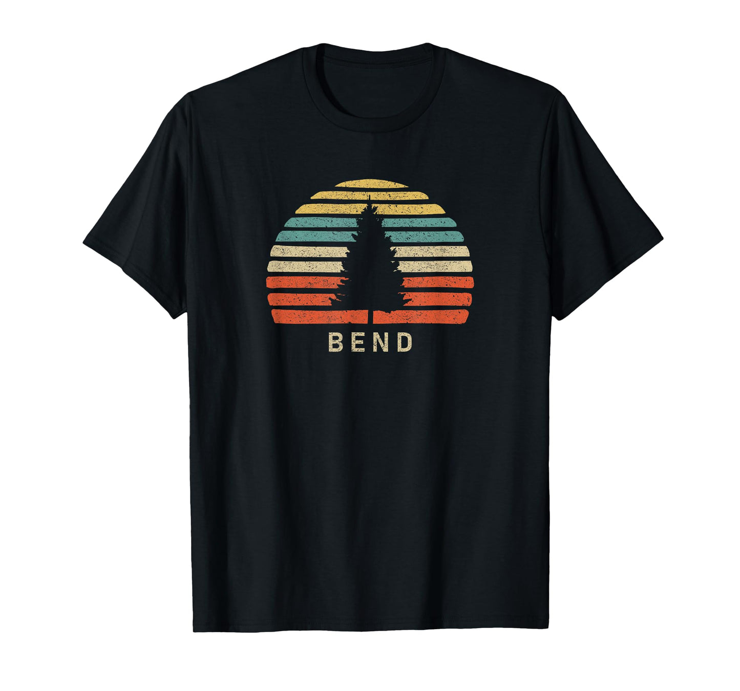 Retro Sunset Bend Oregon T-Shirt Pine Tree T-Shirt