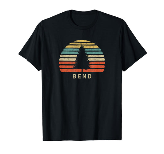 Retro Sunset Bend Oregon T-Shirt Pine Tree T-Shirt
