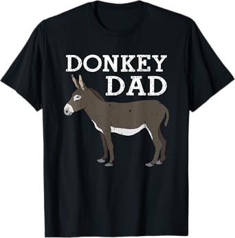 Funny Donkey Art For Dad Men Donkey Lover Mule Farm Animal T-Shirt
