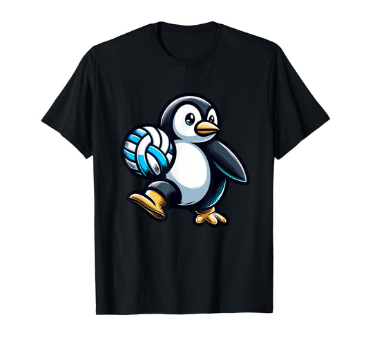 Adorable Penguin Volleyball Design Fun T-Shirt
