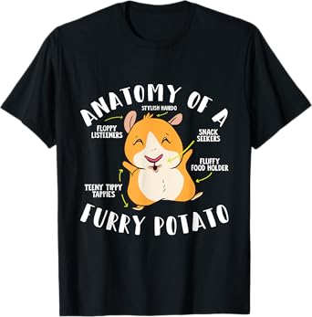 Anatomy Of A Furry Potato Guinea Pig Small Cute Pets T-Shirt