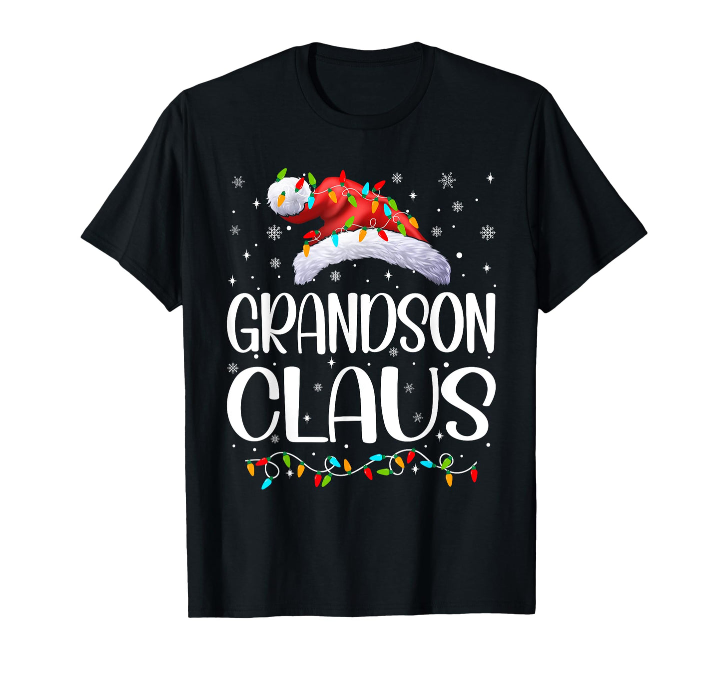 Grandson Claus Xmas Lights Christmas Pajama Matching Family T-Shirt