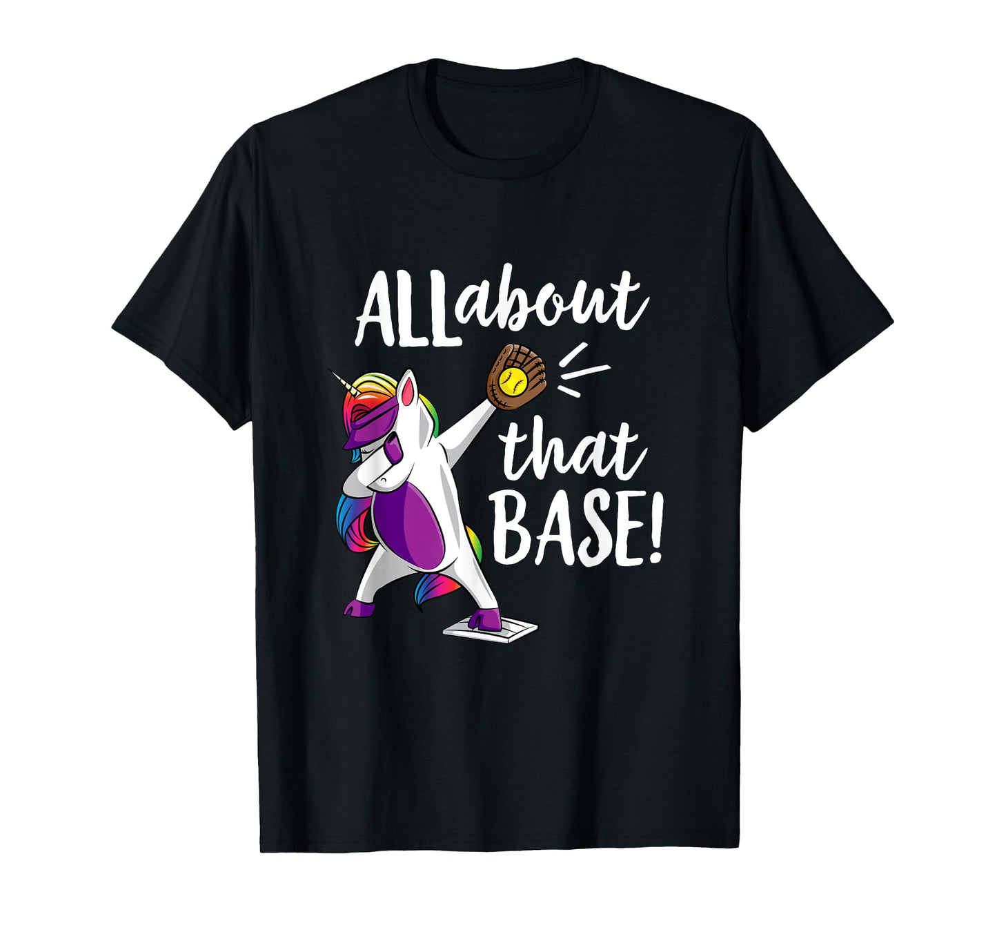 Dabbing Unicorn Softball Shirt for Girls Soft Ball Gear Gift T-Shirt