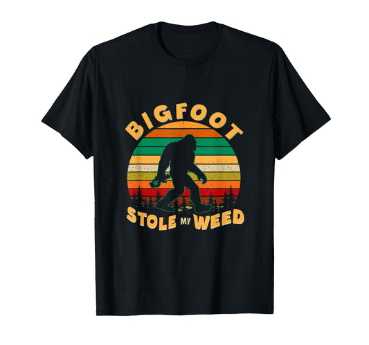 Vintage Bigfoot Stole My Weed Funny 420 Marijuana Men T-Shirt