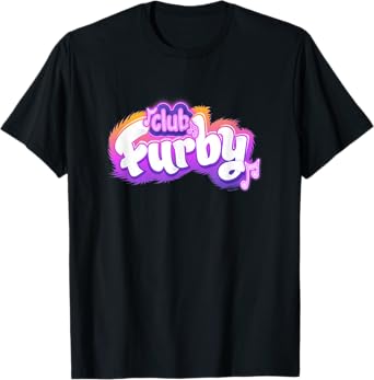 Furby Club Furby Colorful Gradient Musical Notes Furry Logo T-Shirt
