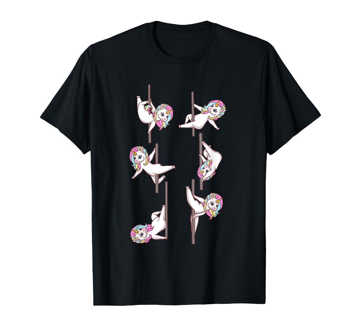 Cute Unicorns Pole Dancing Funny Pole Dance Lover T-Shirt