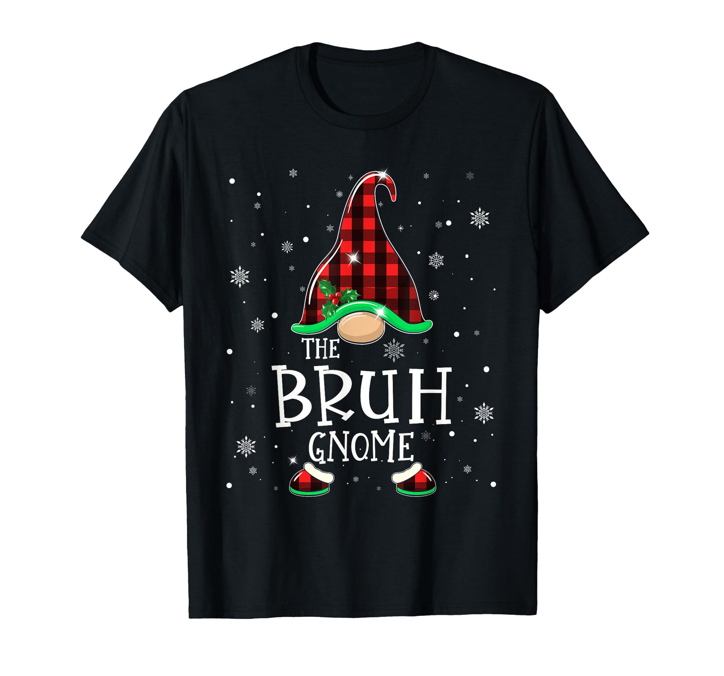 Funny BRUH Gnome Matching Christmas BRO Meme Teens Boys Xmas T-Shirt