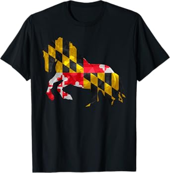 Maryland Horse Cute State Pride Flag T-Shirt