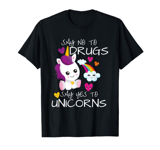 Red Ribbon Week Kids Youth Say No Say Yes To Unicorns T-Shirt