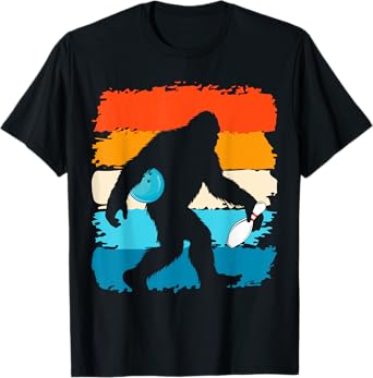 Bigfoot Sasquatch Bowling Retro Bowler Team Men Women T-Shirt