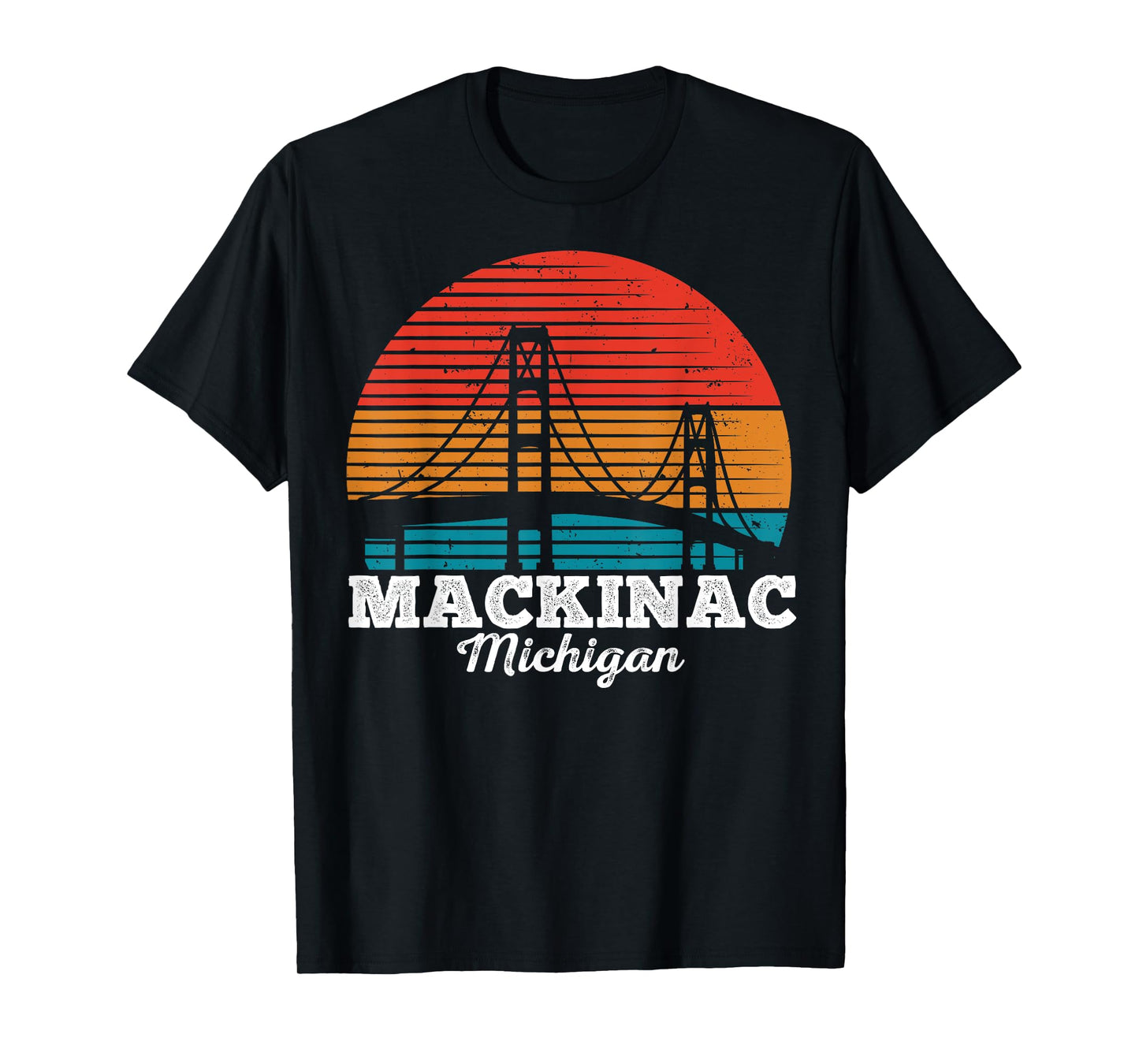Mackinac Bridge Souvenir Mackinaw Island Retro Michigan T-Shirt