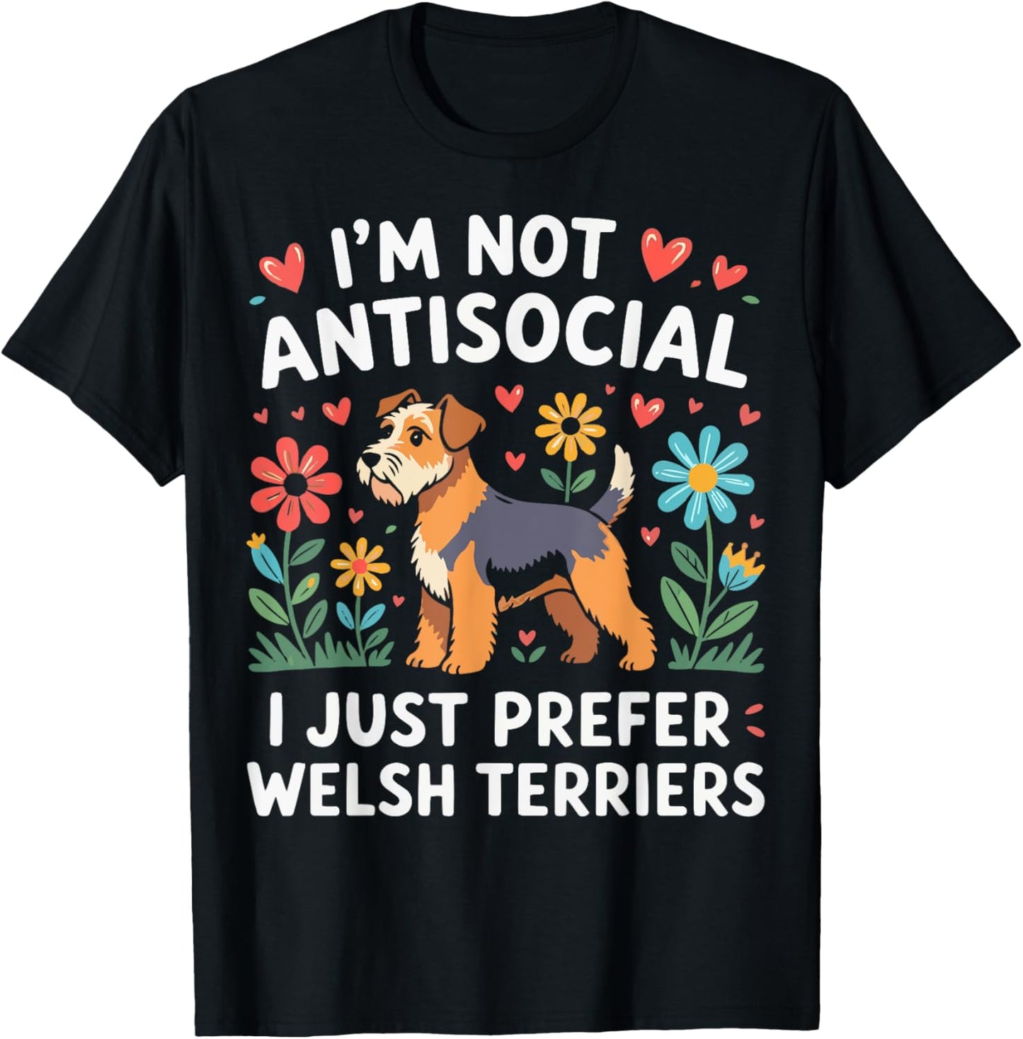 Funny I Just Prefer Welsh Terriers Dog Lover Retro Vintage T-Shirt