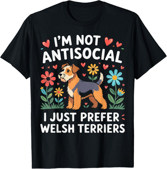 Funny I Just Prefer Welsh Terriers Dog Lover Retro Vintage T-Shirt