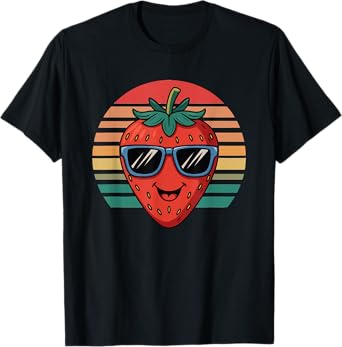 Retro Strawberry Novelty Fun for Men Women Kids T-Shirt