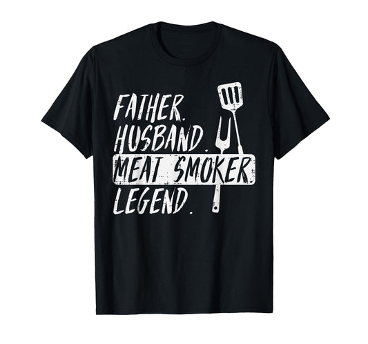 Father Husband Meat Grill Legend Bbq Barbecue Grill Men T-Shirt