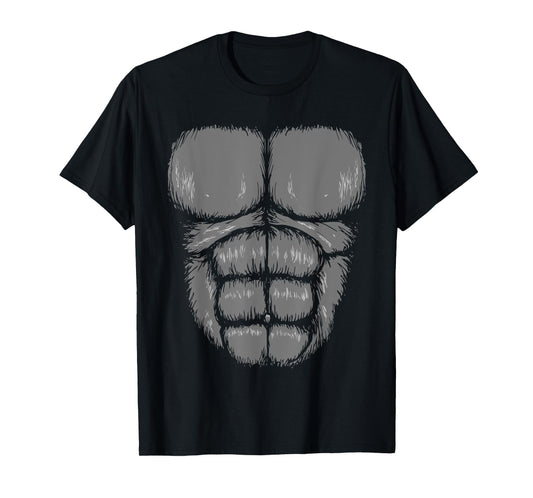 Halloween Funny Gorilla Monkey Belly Chest Costume T-Shirt