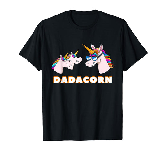 Dadacorn Daddy Unicorn 2 Children Father's Day Dad T-Shirt