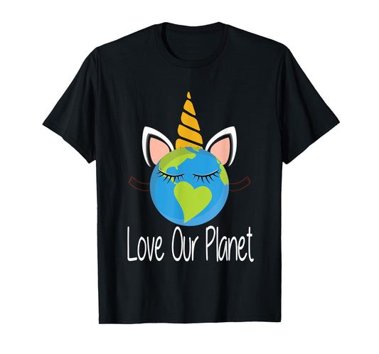 Toddler Girl Earth Day T Shirt Kids Unicorn Face Tee Teen T-Shirt