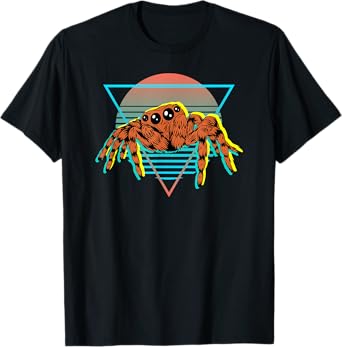 Retro Vintage 70s 80s Style Vaporwave Pet Jumping Spider T-Shirt