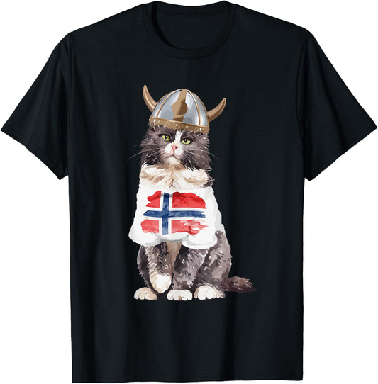 Norwegian Forest Cat Norway Flag T-Shirt