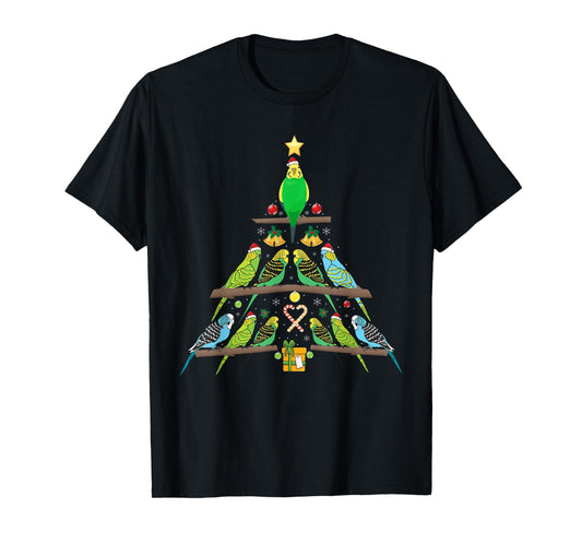 Budgie Christmas Tree Bird Christmas T-Shirt