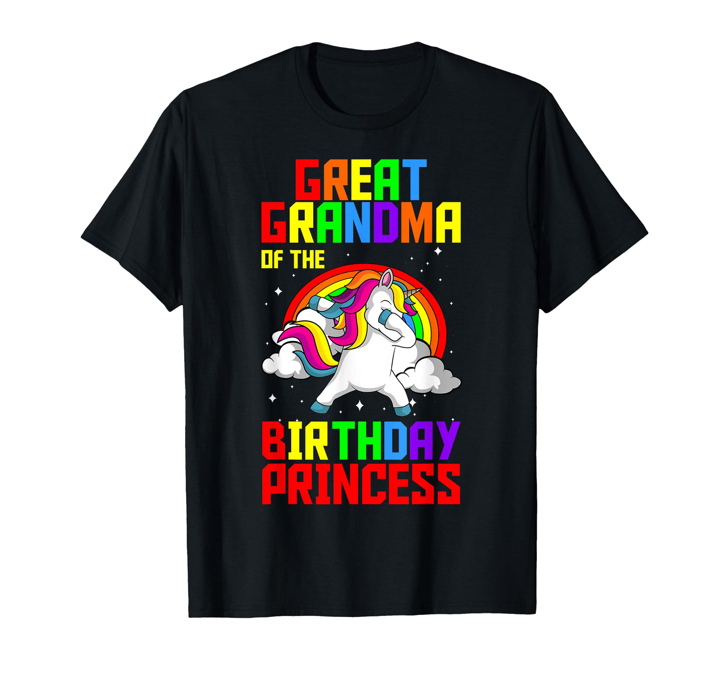 Great Grandma Of The Birthday Princess Unicorn Rainbow Party T-Shirt