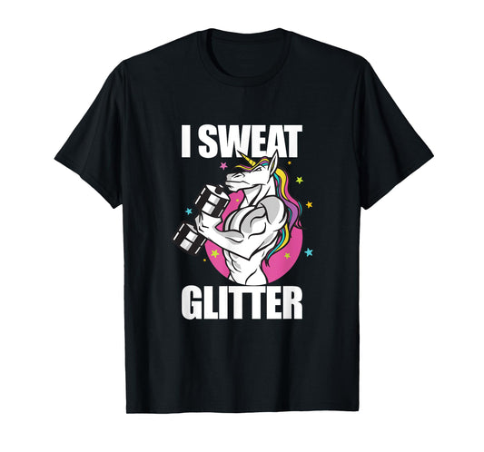 Funny Unicorn Weightlifting I Sweat Workout Gym T-Shirt