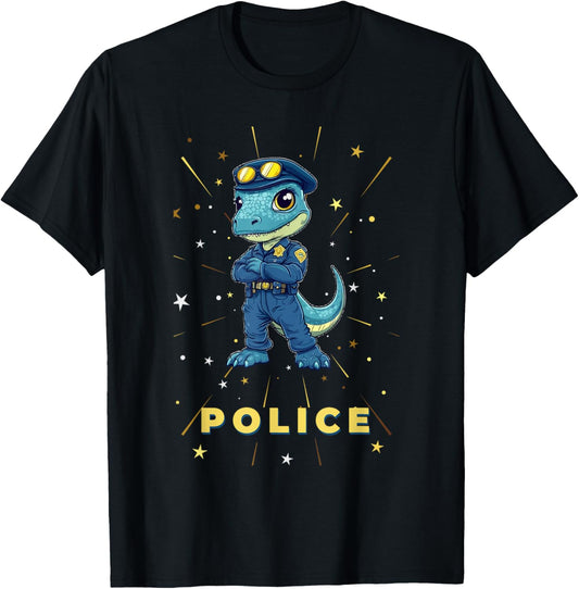 Dinosaur Police Man Policesaurus Officer TRex Policeman Girl T-Shirt