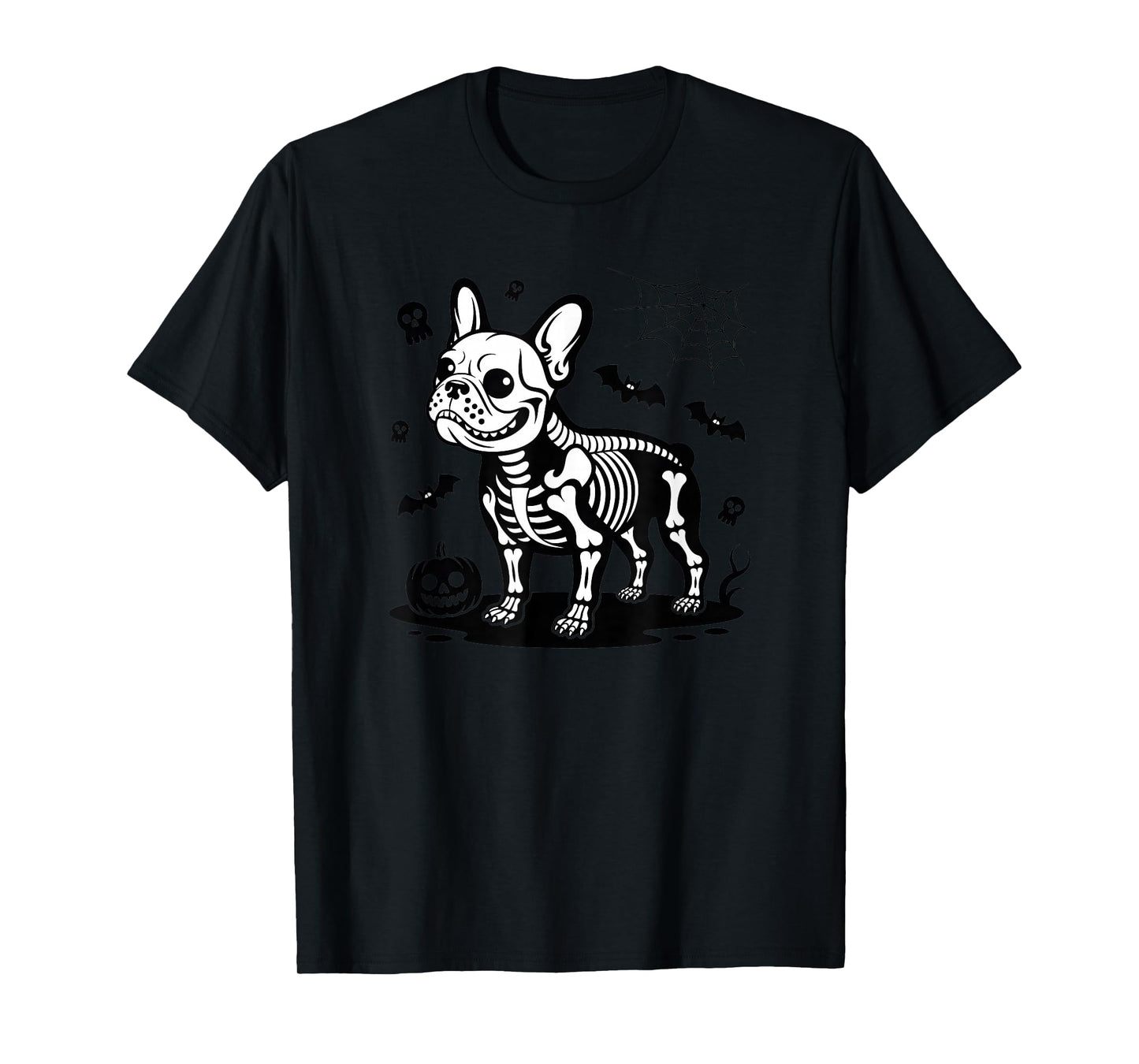 Spooky French Bulldog Skeleton Halloween Dog Bones Frenchie T-Shirt