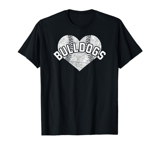 Bulldogs Baseball Softball Shirt High School Team Mascot Mom T-Shirt
