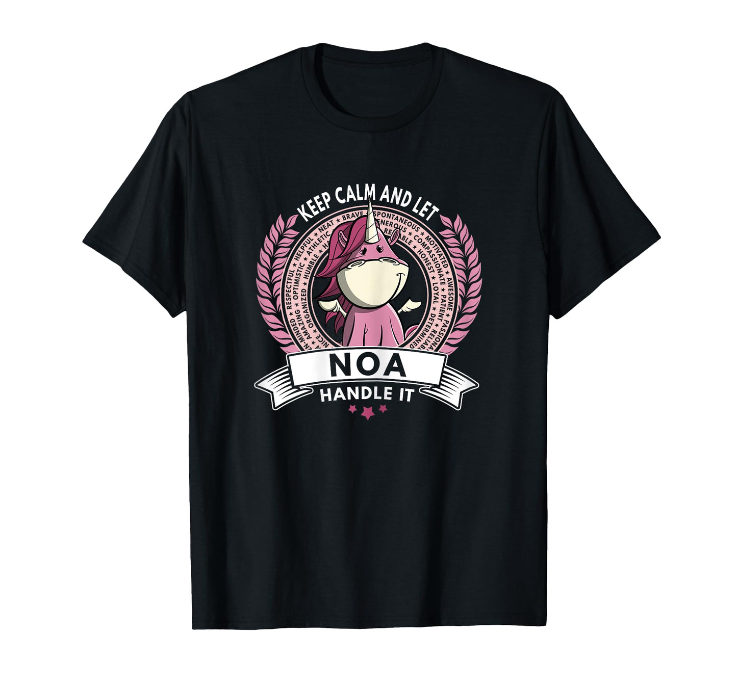 Unicorn Noa Name - Girls Women Personalized Unicorn T-Shirt