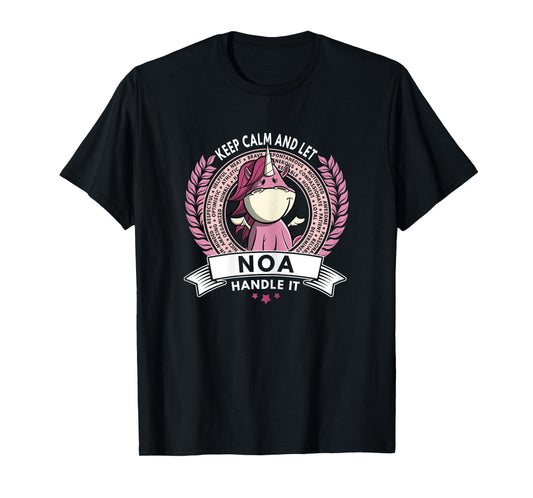 Unicorn Noa Name - Girls Women Personalized Unicorn T-Shirt