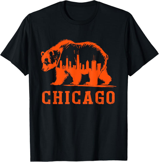 Vintage Orange Chicago name Retro 70s 80s Classic T-Shirt