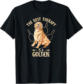 Colorful The Best Therapy Is A Golden Retriever Puppy Lover T-Shirt
