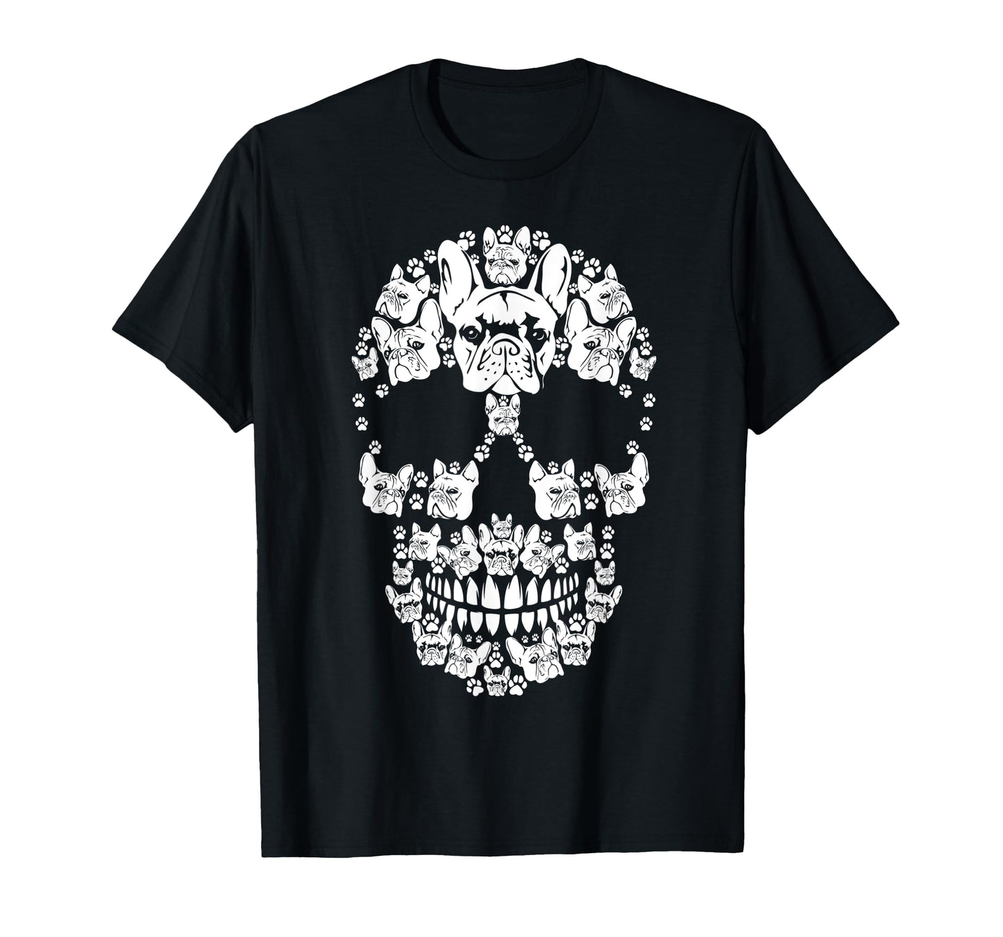 Skull French Bulldog Skeleton Halloween Costume Scary T-Shirt