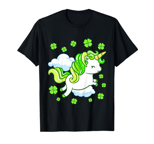 Kids St Patricks Day Unicorn Girls Toddler Shamrock T-Shirt