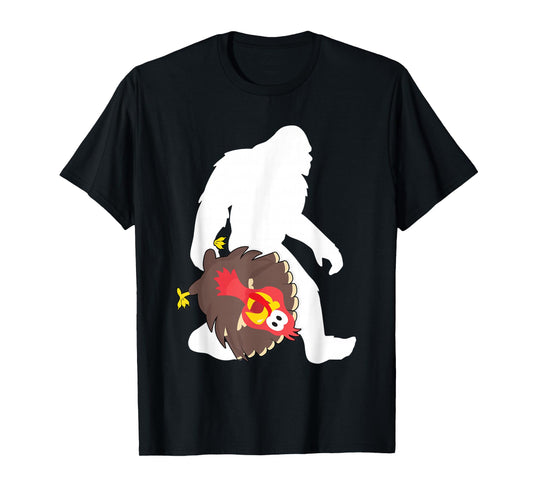 Bigfoot Funny Thanksgiving Turkey Sasquatch T-Shirt