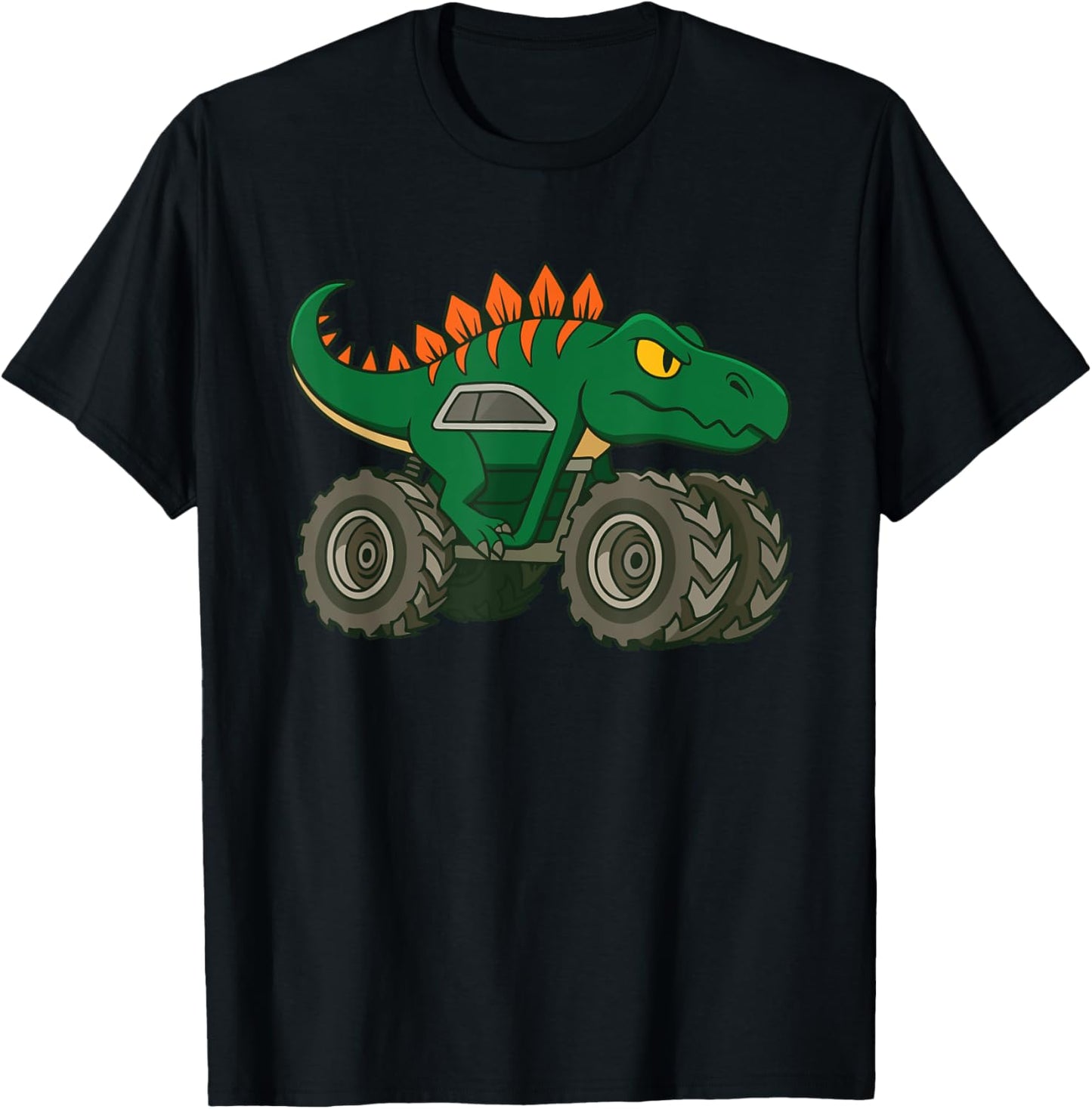 Dinosaur Monster Large Wheel Truck Racing Party T-Shirt
