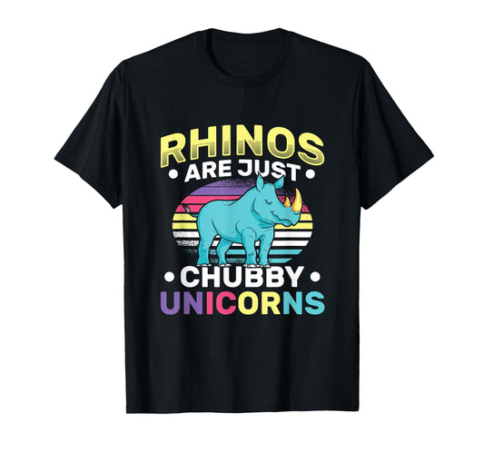 Funny Rhinos Are Just Chubby Unicorn Joke T-Shirt