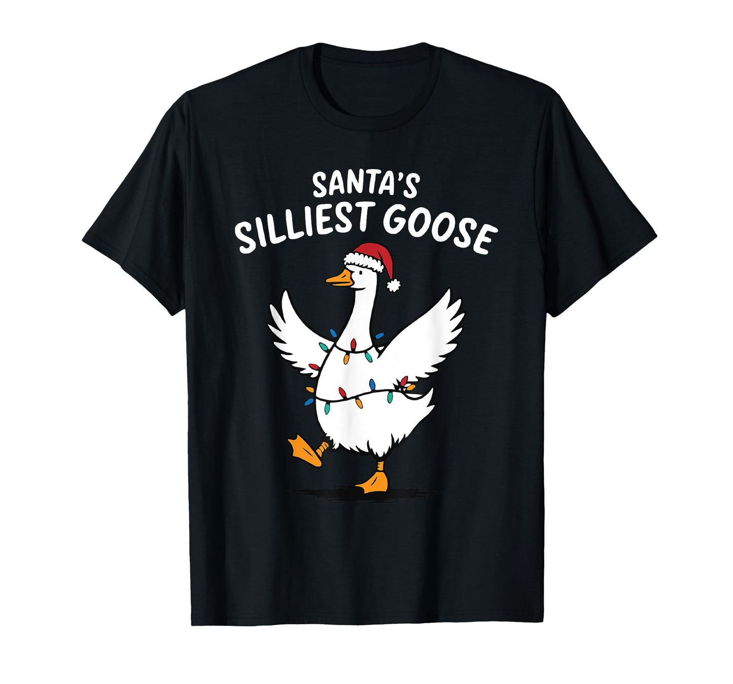 Retro Santa's Silliest Goose Christmas Silly Goose Xmas T-Shirt