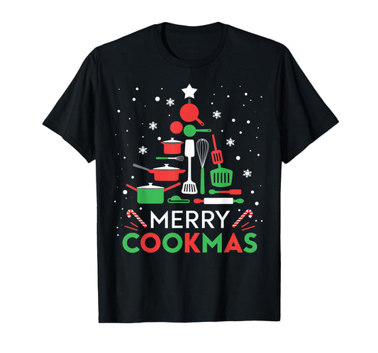 Merry Cookmas Funny Xmas Chef Cooking Christmas Tree T-Shirt