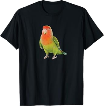 Peach Faced Lovebird Parakeet Face T-Shirt