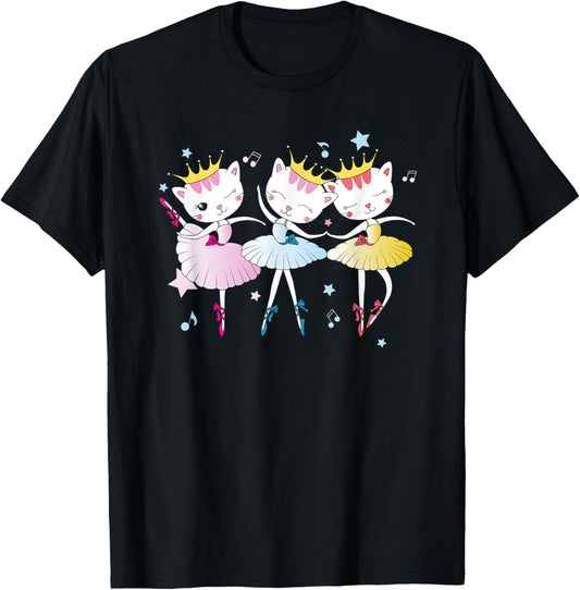 Tutu Kitten Cat Ballerina Stage Graphic Ballet Cats T-Shirt