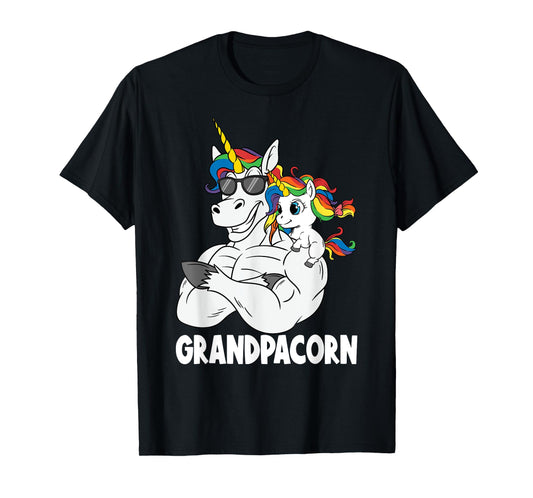 Muscle Grandpa Unicorn Old Pops Grandpacorn Grandfather T-Shirt