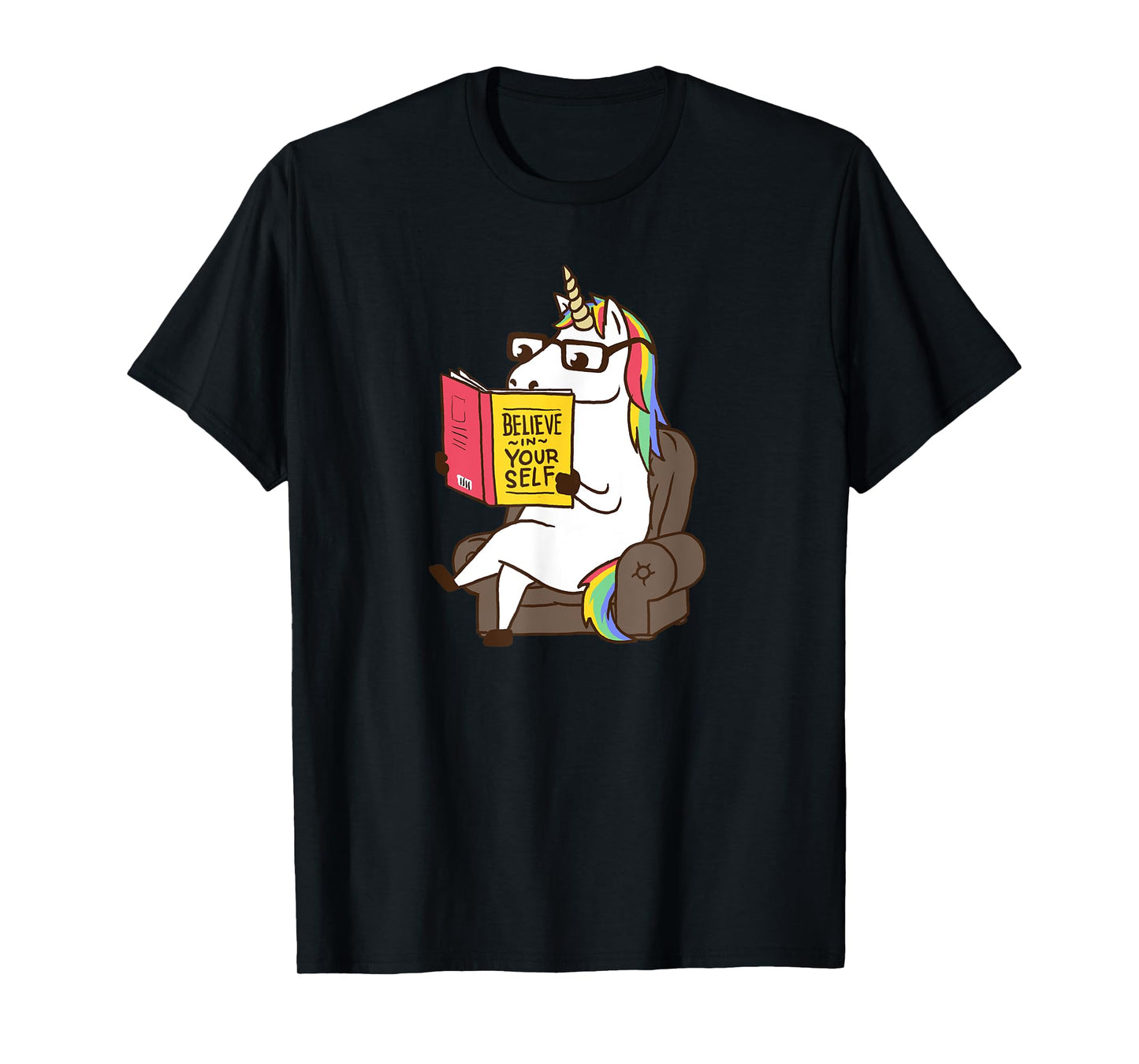Unicorn Shirt Believe in Yourself Motivational Book Lover T-Shirt