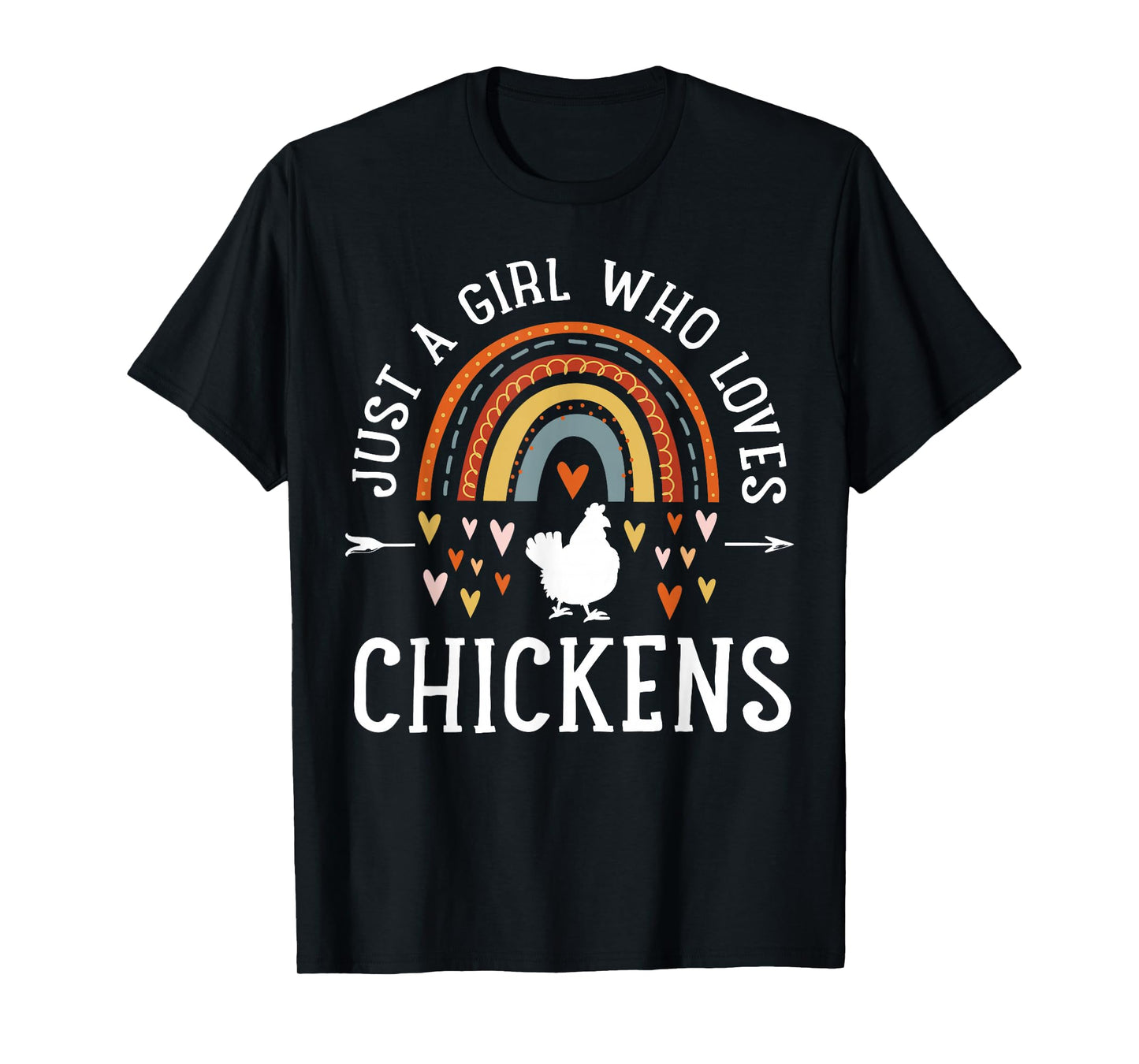 Just A Girl Who Loves Chickens Rainbow Gifts Chicken Lover T-Shirt