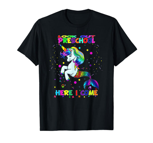 Look Out Preschool Here I Come Kids Mermicorn Unicorn T-Shirt