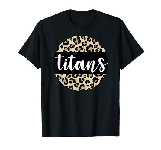 Leopard Print Titans Team Mascot School Spirit Game Night T-Shirt