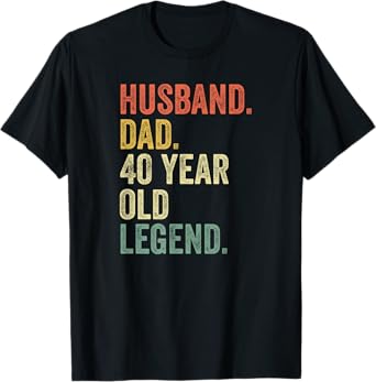Funny 40th Birthday For Men Gifts Vintage Dad 1980 T-Shirt